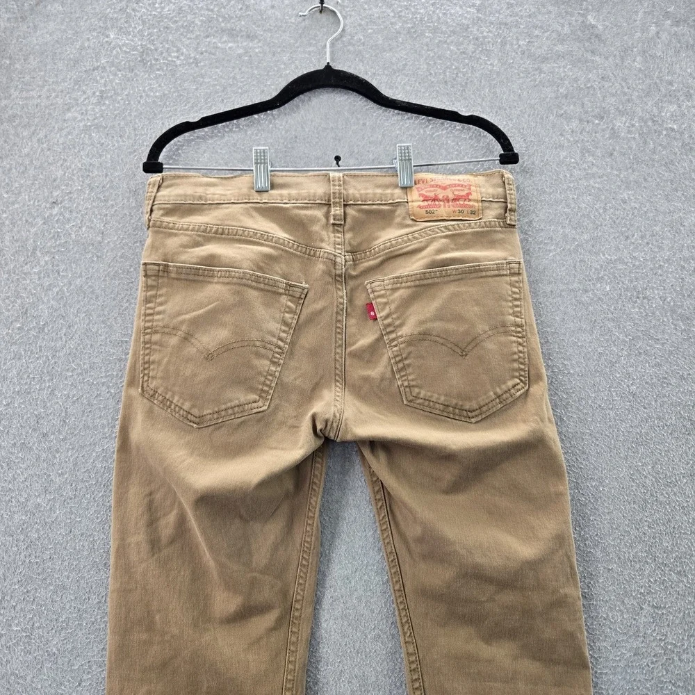 Levi's 502 Men Jeans 30X32‎ Brown Regular Tapered Logo Twill 28